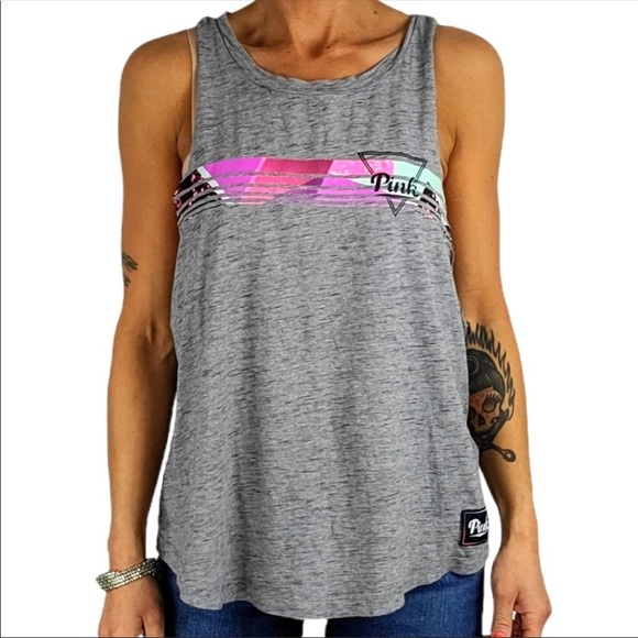 PINK xsmall grey gym/yoga/sleep cotton tank top - Picture 1 of 3